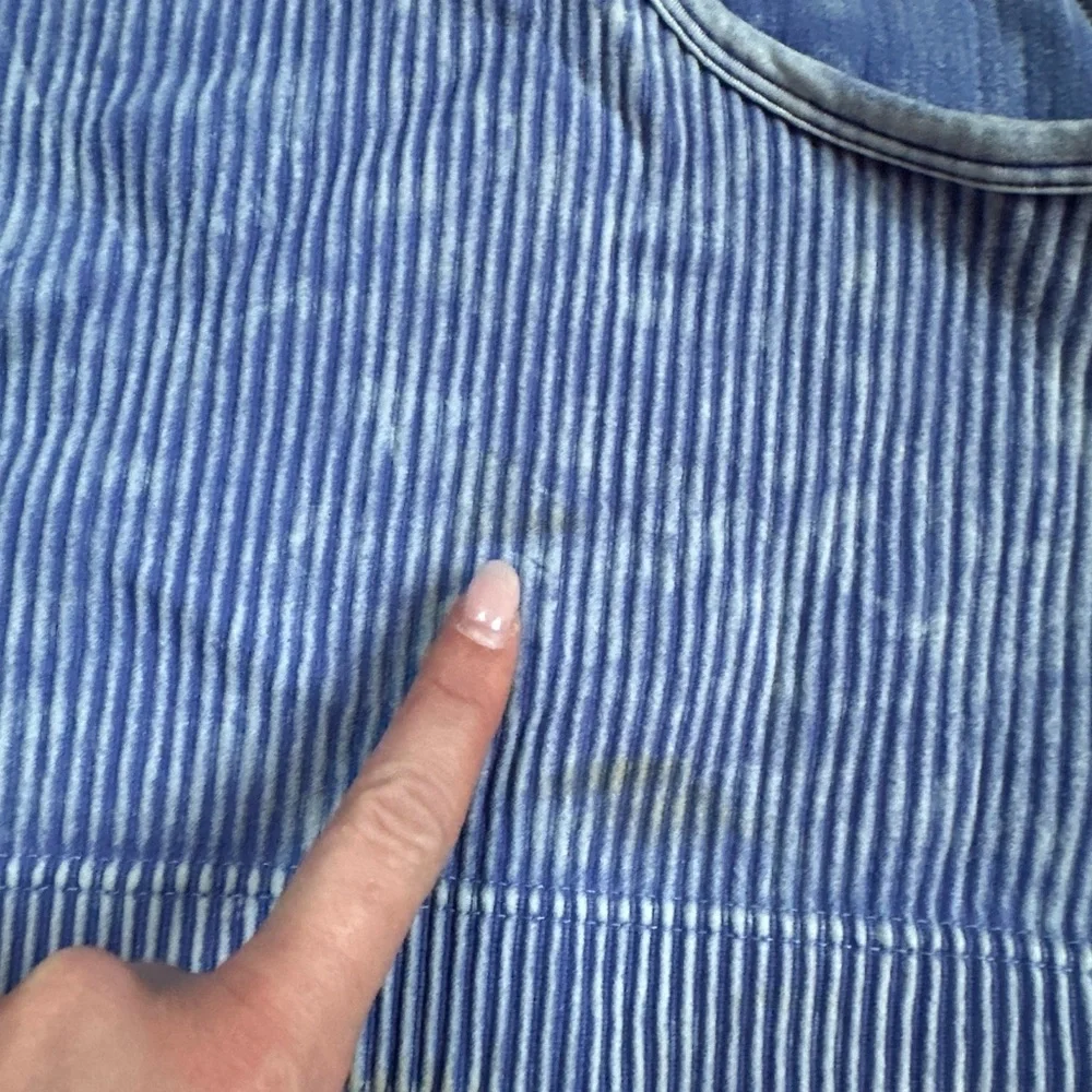 Blue Ribbed Women's Active Top - Picture 5 of 6